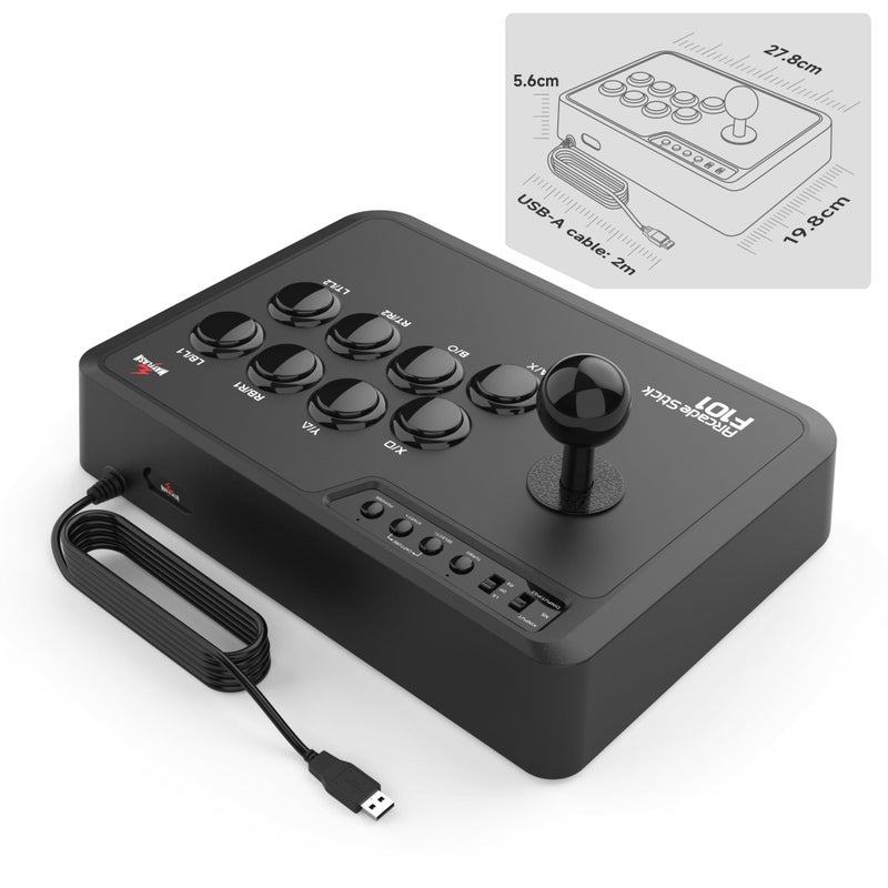 MAYFLASH Arcade Fighting Stick F101 for Switch/Switch 2, PC Windows, PS3, Android, NeoGeo mini, SEGA MEGA Drive mini, GENESIS mini - Image 4